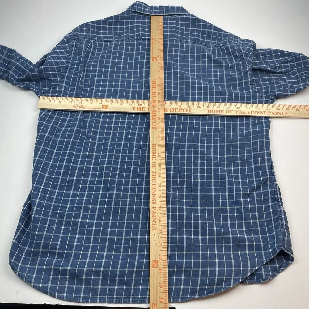 Faherty Men's Blue Plaid Long Sleeve Button Down Shirt Size Xl Light Flannel - Picture 4 of 9